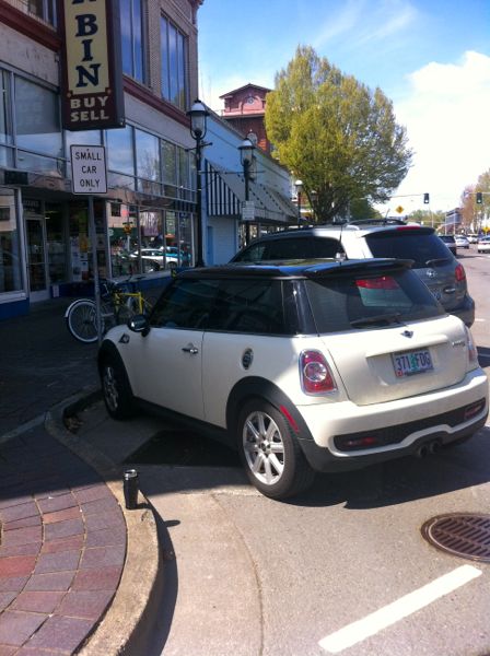 Mini Cooper in small car space Mini Cooper in small car space