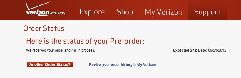 IPhone order status IPhone order status