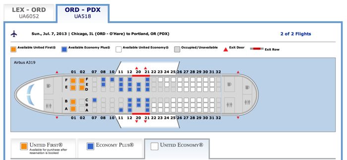 UA 518 seat chart UA 518 seat chart