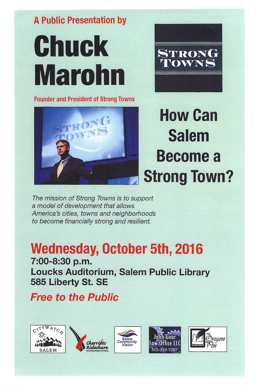 Strong Towns poster Strong Towns poster