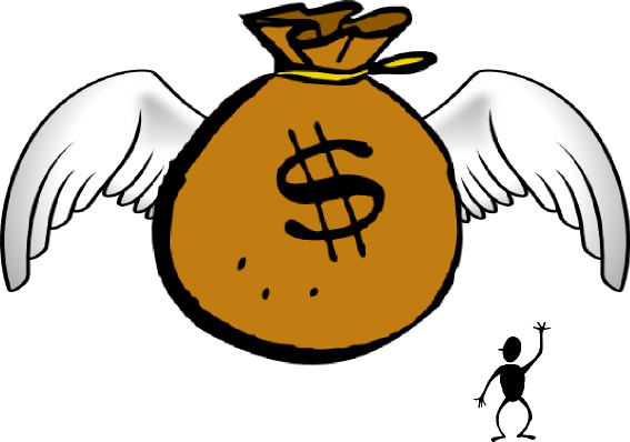 Money flying away Money flying away