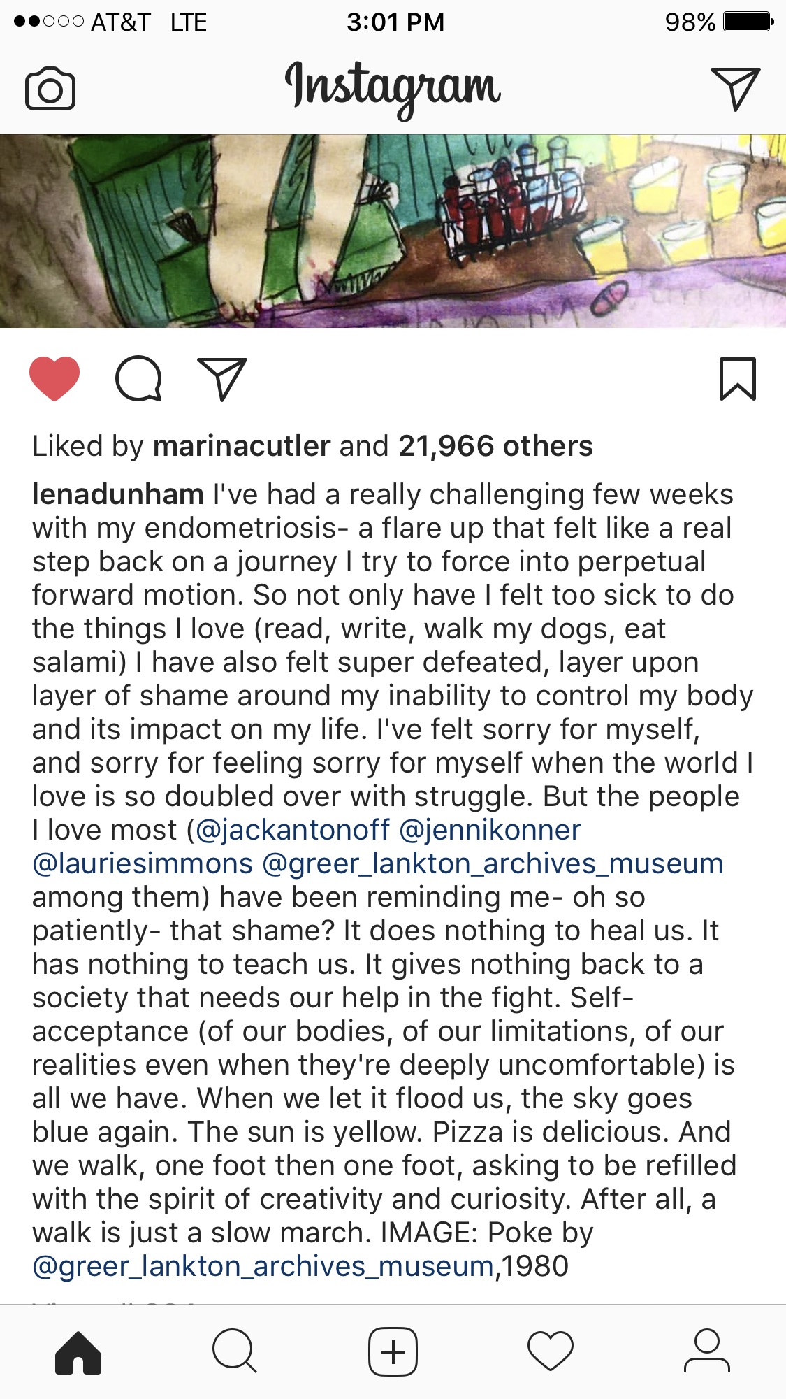 Lena Dunham post Lena Dunham post