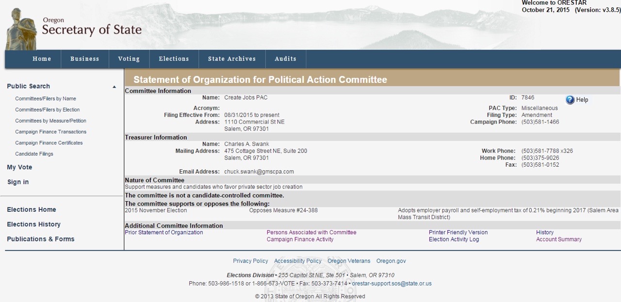 Create Jobs PAC Create Jobs PAC