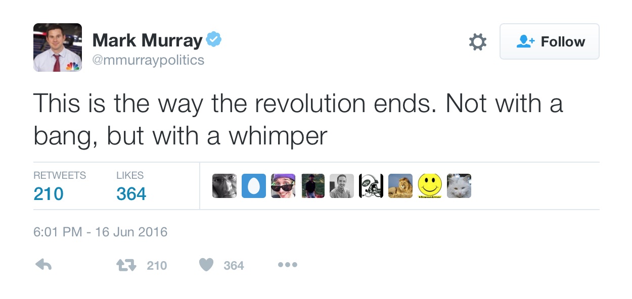 Revolution ends Revolution ends